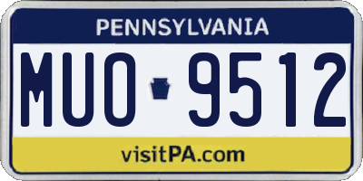 PA license plate MUO9512