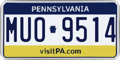PA license plate MUO9514