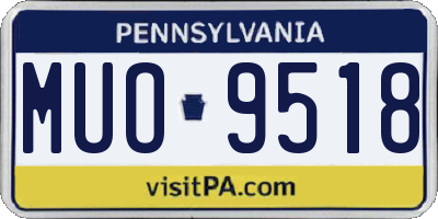 PA license plate MUO9518