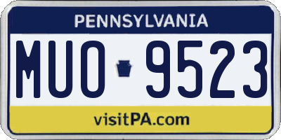 PA license plate MUO9523