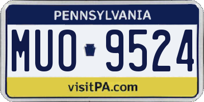 PA license plate MUO9524
