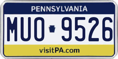 PA license plate MUO9526
