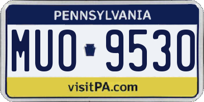 PA license plate MUO9530