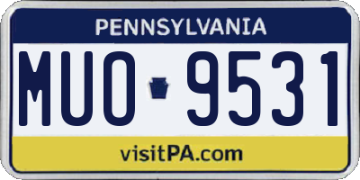 PA license plate MUO9531
