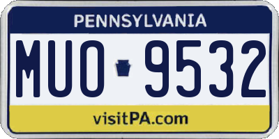 PA license plate MUO9532