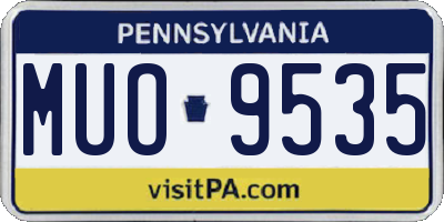 PA license plate MUO9535