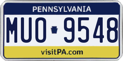 PA license plate MUO9548