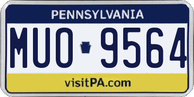 PA license plate MUO9564