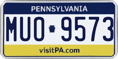 PA license plate MUO9573