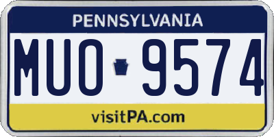 PA license plate MUO9574
