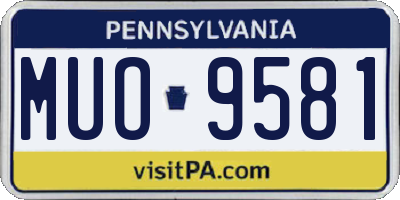 PA license plate MUO9581