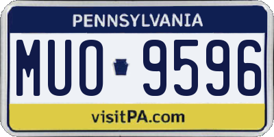 PA license plate MUO9596
