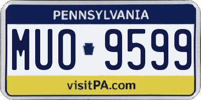 PA license plate MUO9599