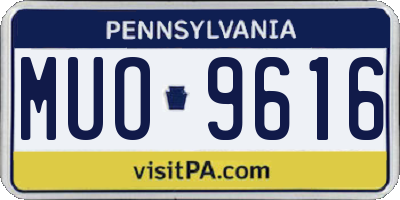 PA license plate MUO9616