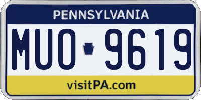 PA license plate MUO9619