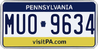 PA license plate MUO9634