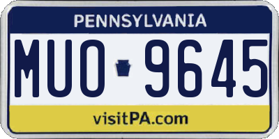 PA license plate MUO9645
