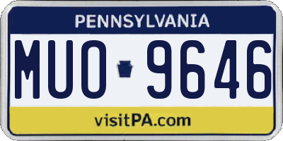 PA license plate MUO9646