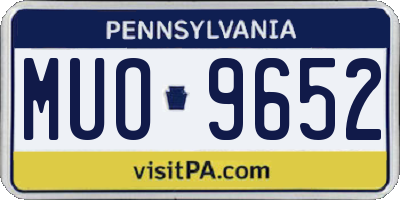 PA license plate MUO9652