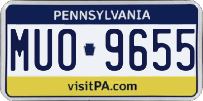 PA license plate MUO9655