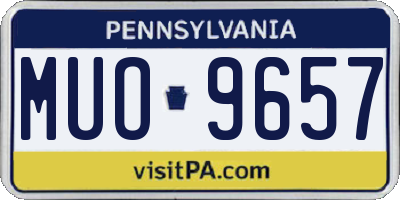 PA license plate MUO9657