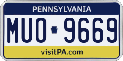 PA license plate MUO9669