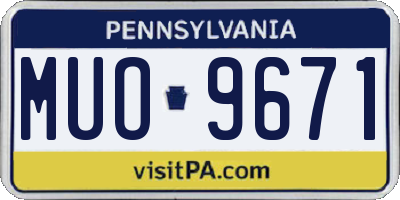 PA license plate MUO9671
