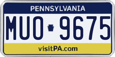 PA license plate MUO9675