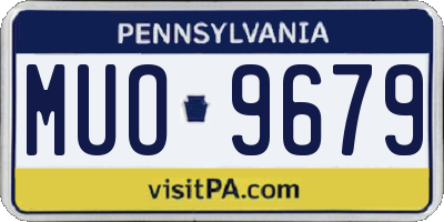 PA license plate MUO9679