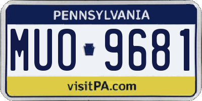PA license plate MUO9681