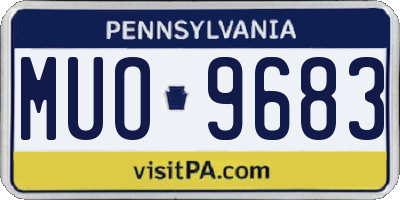 PA license plate MUO9683