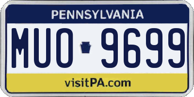 PA license plate MUO9699
