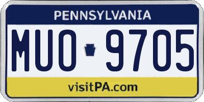 PA license plate MUO9705