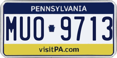 PA license plate MUO9713