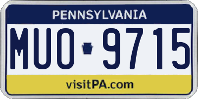 PA license plate MUO9715