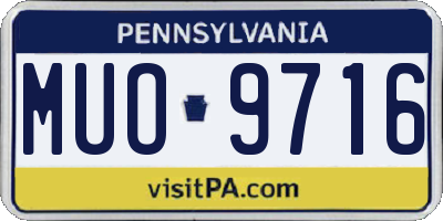 PA license plate MUO9716