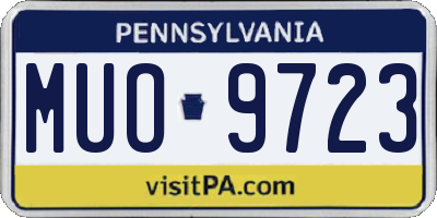 PA license plate MUO9723