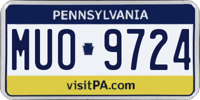 PA license plate MUO9724