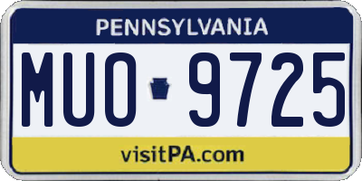 PA license plate MUO9725