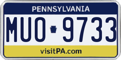 PA license plate MUO9733