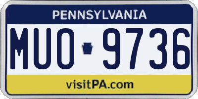 PA license plate MUO9736