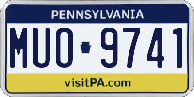 PA license plate MUO9741