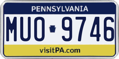 PA license plate MUO9746