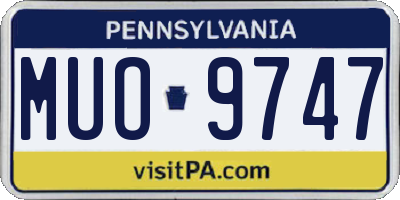 PA license plate MUO9747