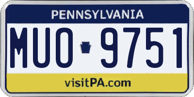PA license plate MUO9751