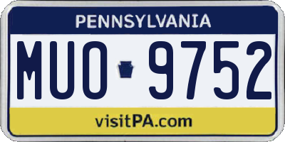 PA license plate MUO9752