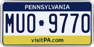 PA license plate MUO9770