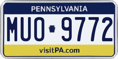 PA license plate MUO9772