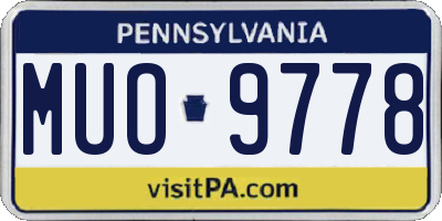 PA license plate MUO9778
