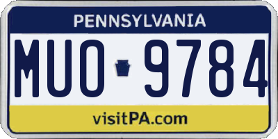 PA license plate MUO9784